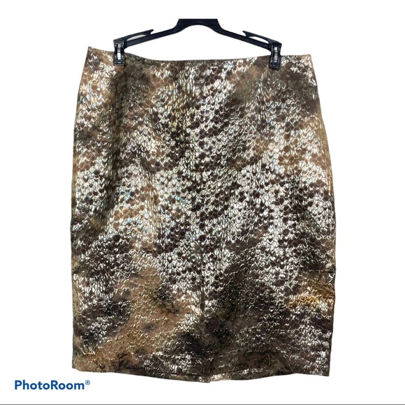 Ellen Tracy Dresses & Skirts - Ellen Tracy Bronze Gold Metallic Pencil Skirt 10